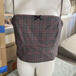 Plaid Halter Top XL