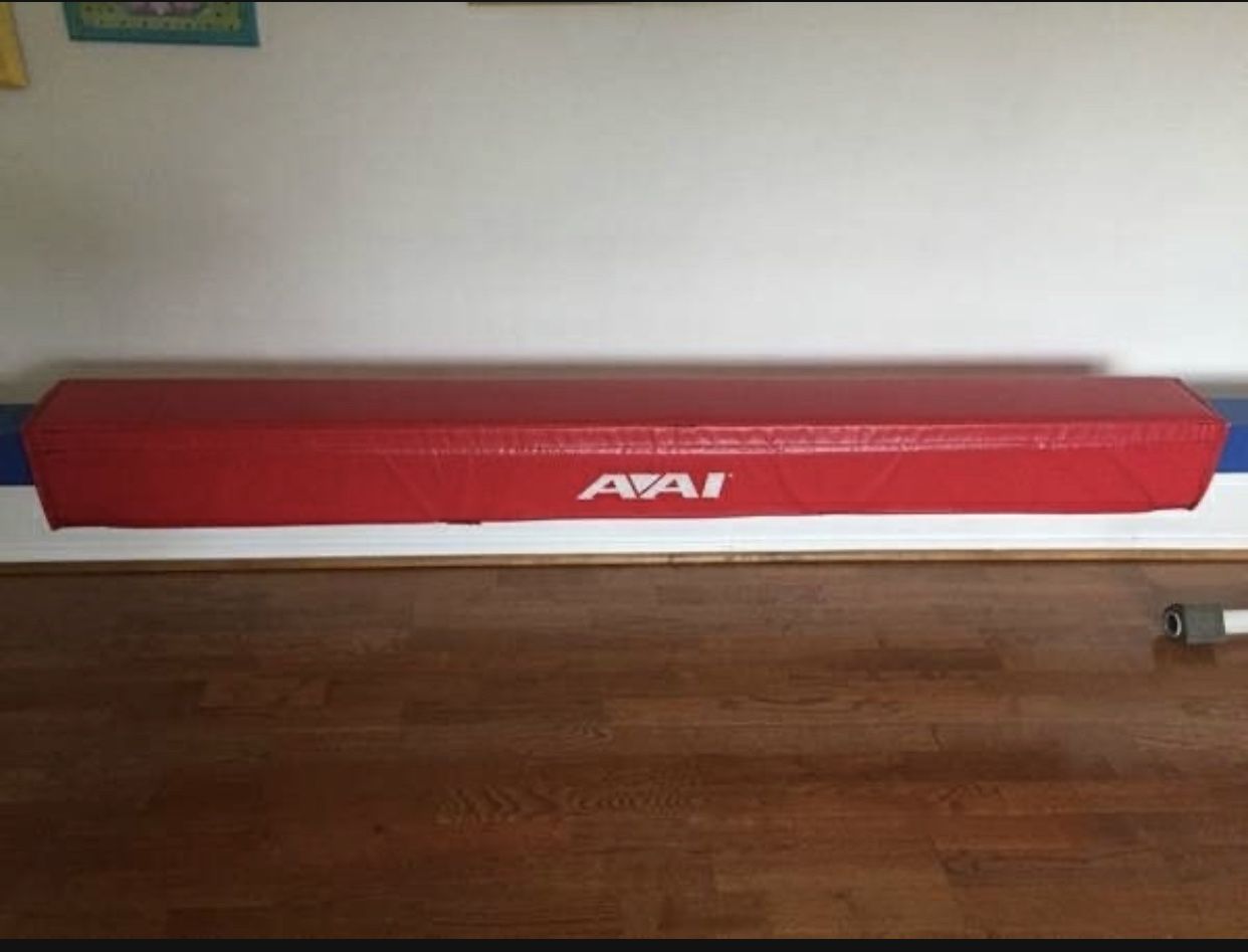Gymnastic Balance Beam and safety bean pad