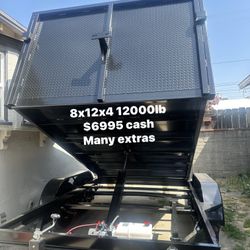Dump Trailer 8x12x4 12000lb $6995 Cash Only 