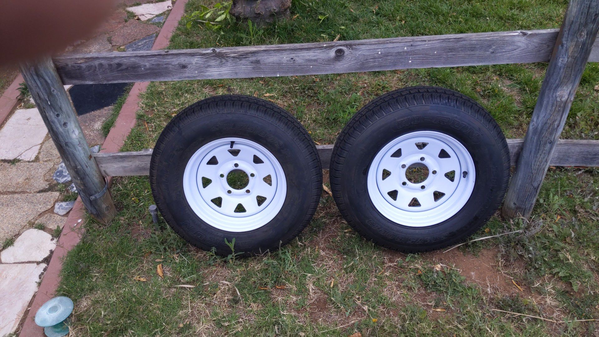 new 175/80/13 trailer tires and rims