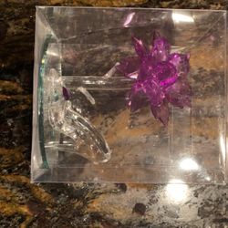 Glass shoe cake topper