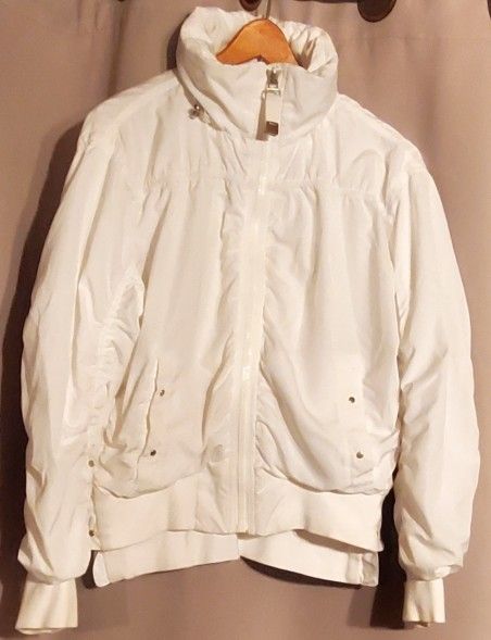 ATHLETA JETSET BOMBER JACKET (Small, Bright White Windbreaker) New Condition