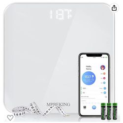 Scale for Body Weight Bathroom Digital Scales Bluetooth Weighing Scale, High Accuracy, Unlimited Users, Easy-to-Read Backlit LCD Dispaly, Round Corner