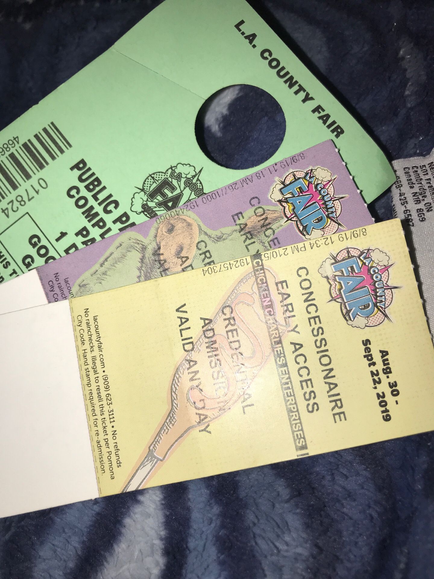 La county fair tickets and parking pass