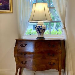 2 Antique Burlwood Chest Of Drawers Sold Together 