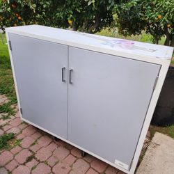 Metal Cabinet With 2 Shelves Sturdy! With Mounting Bracket