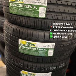 225/40ZR19 TBB A/S Set of Tires Installed and Balanced Set de Llantas Nuevas Instaladas y Balanceadas