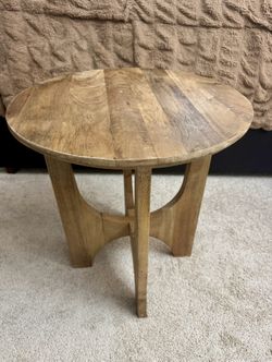 Solid Mango Wood Accent Table – Handmade in India – $80