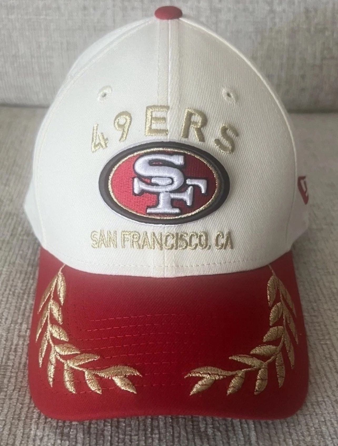 San Francisco NFL 49ers New Era 39Thirty Medium/Large Cream Scarlett Hat Cap