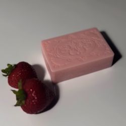 3 Natural Strawberry Coco Soap bars 