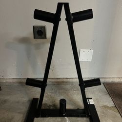 Barbell A Frame Olympic Plate Tree Rack - 2”