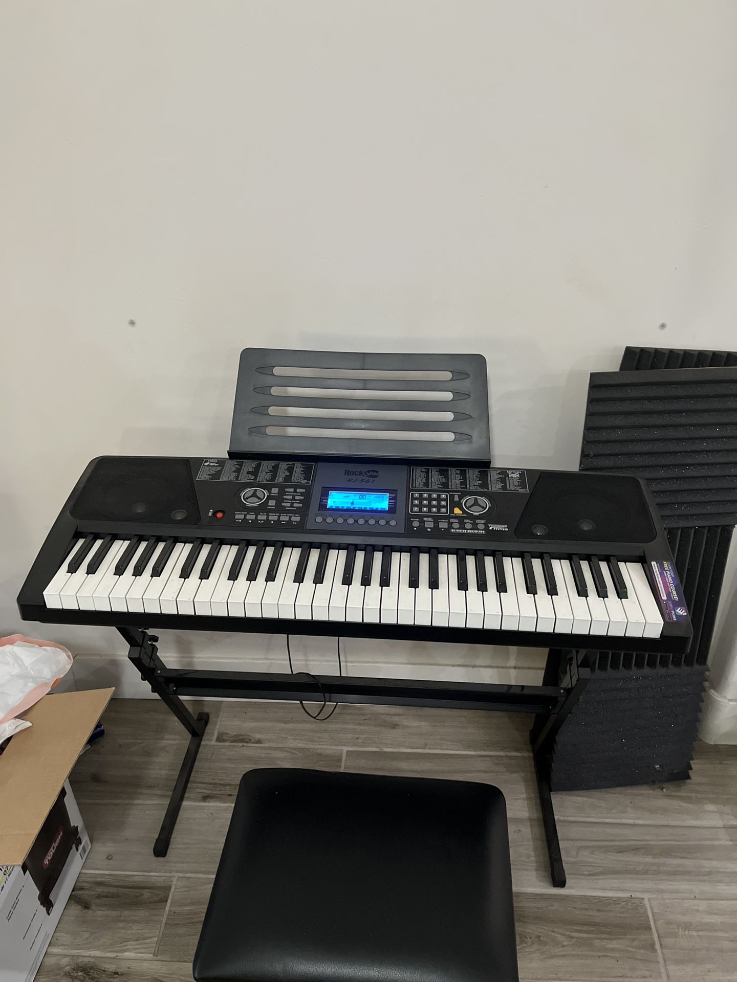 RockJam RJ-561 61-Key Keyboard + Seat + Stand – $60 OBO