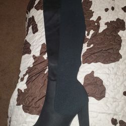 Black Thigh Boots Size 8