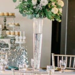 (12) Tall Glass Trumpet Vases