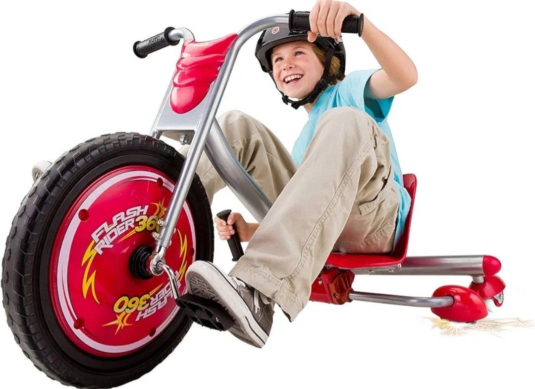 Razor FlashRider 360 Tricycle with Sparks - Red, 16" Front Wheel, Ride-On Trike Toy BRAND NEW