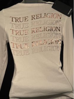 Y2K True Religion Optic White Ribbed Henley Top Size S – Fitted Long Sleeve