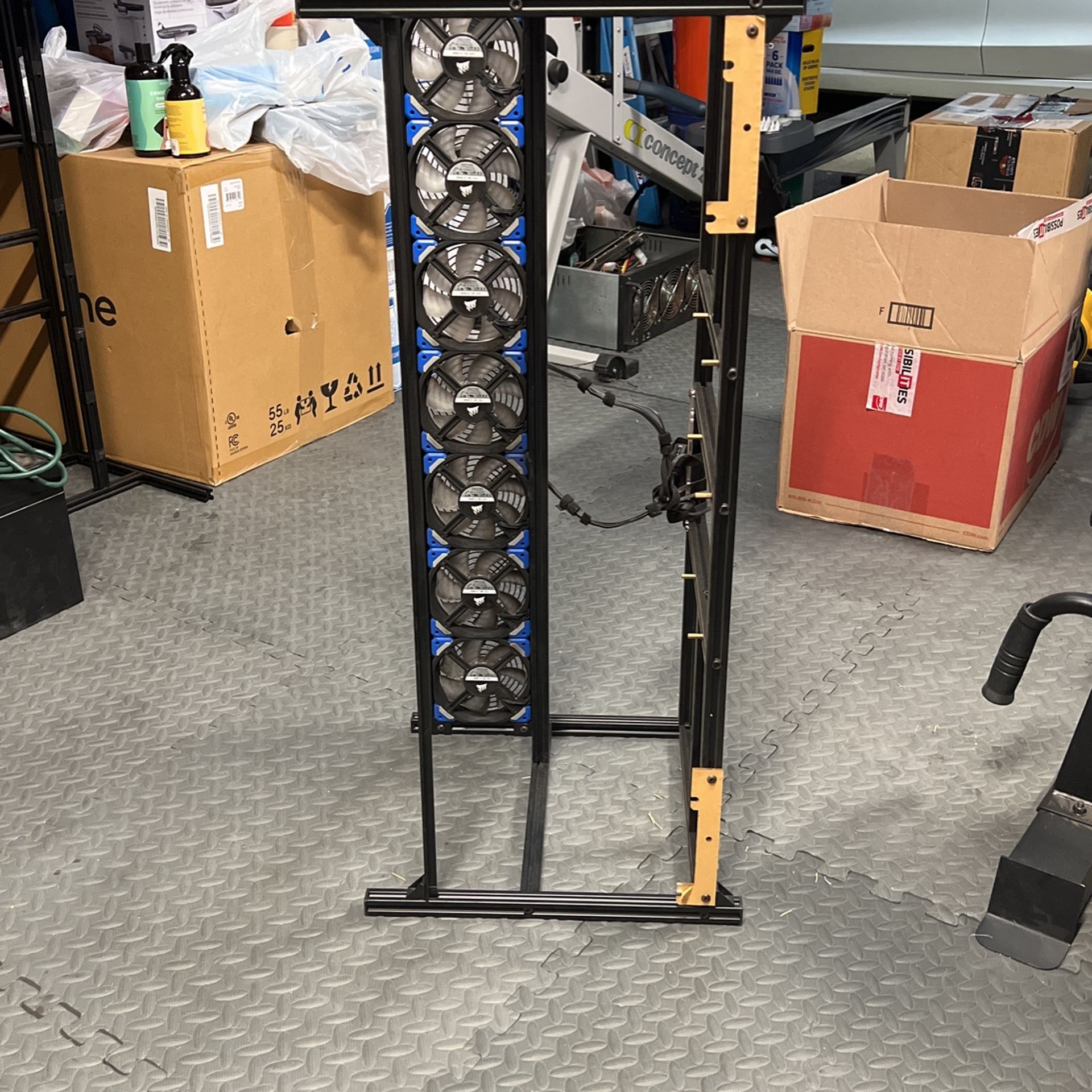 Pre Owned: 8 GPU Open Air Mining Frame With Consair Fans