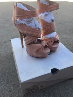 Pink high heels shoes