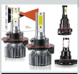 Compatible For Jeep Wrangler 2010-2022 Driving Light Bulb,600% Brightness High Low Beam Fog Light Bulbs Combo,Plug and Play,6500K White Bulbs,IP68 4pc