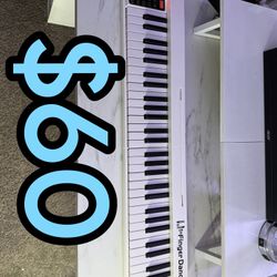 White 61 Key Foldable Wireless Keyboard Piano 