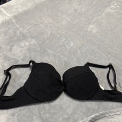 Victoria Secret The Icon push-up Bikini top Black size 34DD New With Tags! 