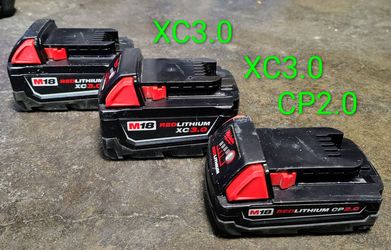 Three (3) Milwaukee M18 Batteries