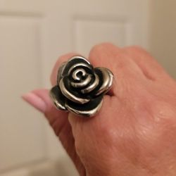 Silver ROSE ring