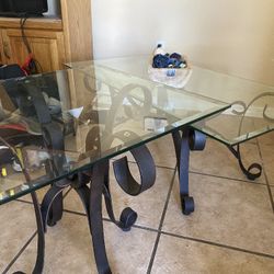 Bevelled Glass Coffee And One Matching End Table 