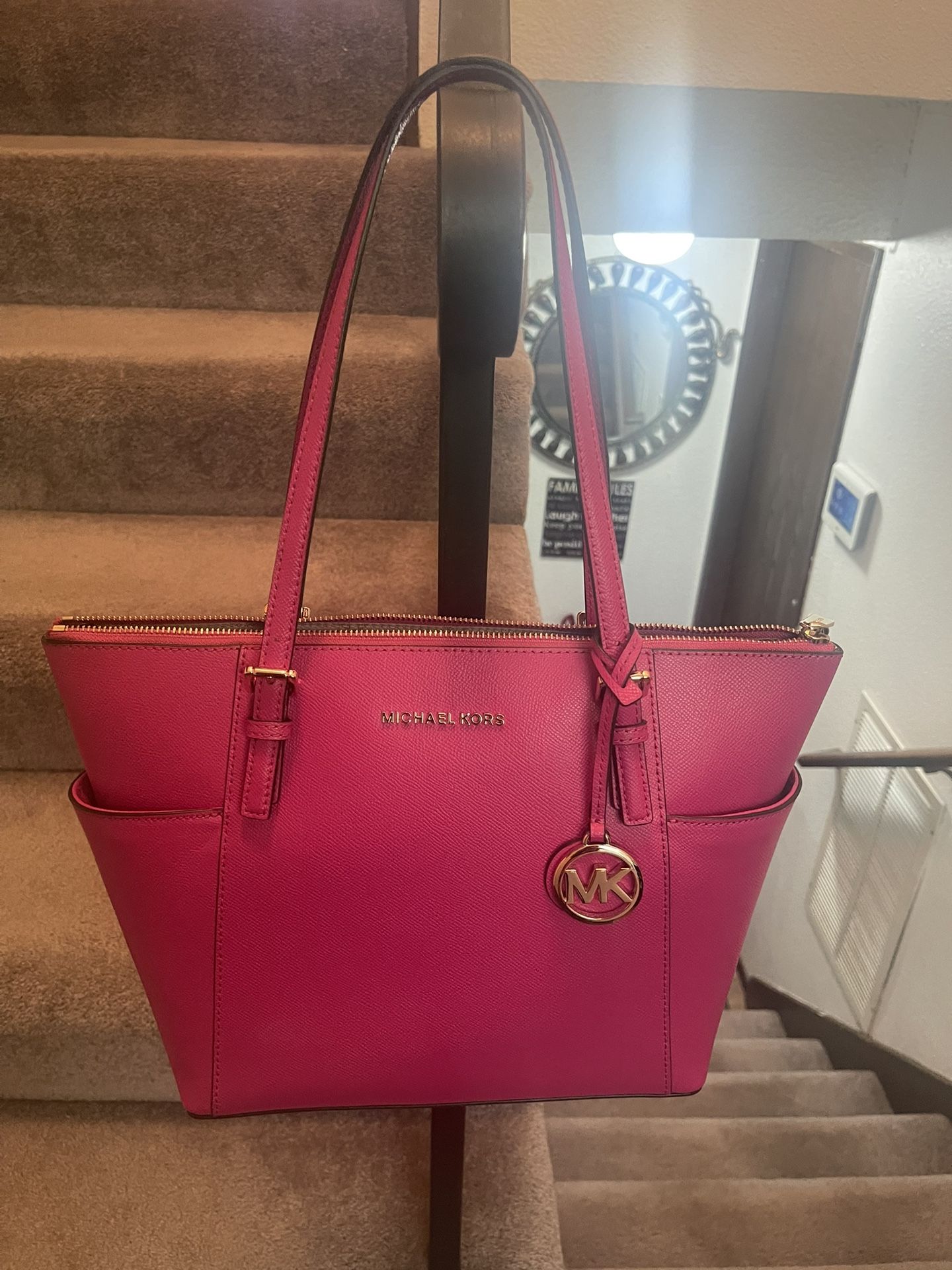Michael Kors Tote Hand Bag Fuchsia $100