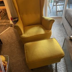 Heavily-Used IKEA Reading Chair & Ottoman