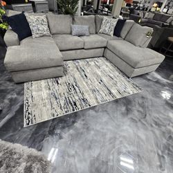 DOUBLE CHAISE BRAND NEW GREY SECTIONAL SAME DAY DELIVERY 