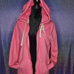 Y2K Abercrombie & Fitch Bubble Gum Pink Zip Up Hoodie
