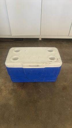 Used blue Coleman 36 quart cooler
