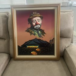 Emmett Kelly Hand Painted Painting by Donald Rust