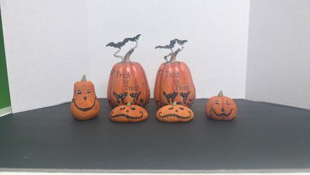 Halloween Pumpkin Figurine Set of 6