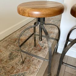 World Market Wood And Metal Stools