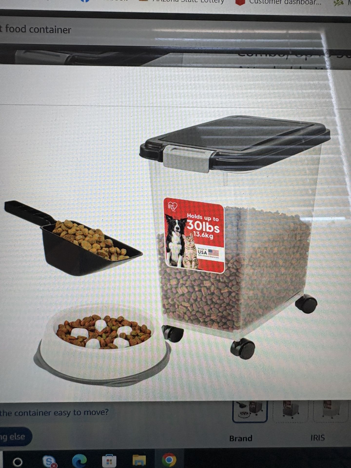 Brand New Rolling Dog Food Storage