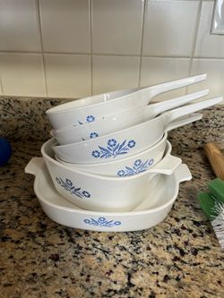 Vintage Blue floral Corningware 6pcs set great condition
