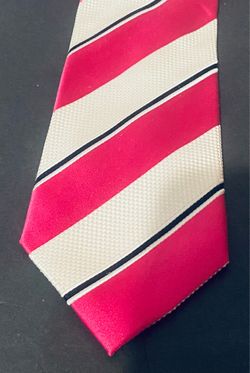 President DONALD J TRUMP Signature Collection Pink White Striped Necktie Tie