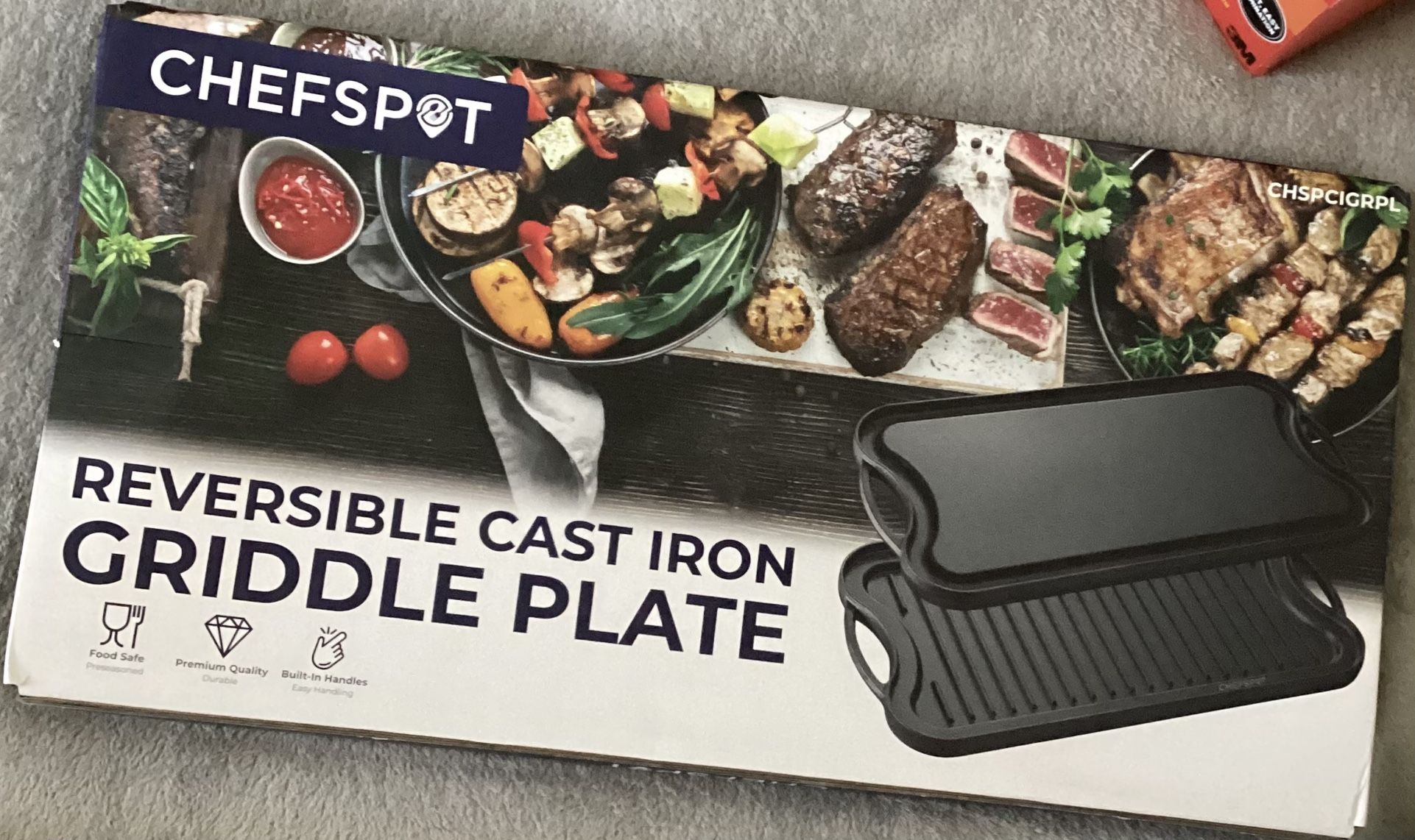 Cast Iron Reversible Griddle Plate Grill
