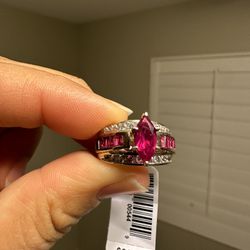 Gold plated red Ring Size 7