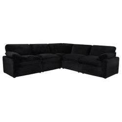 Collins Black 5-piece Modular Power Reclining Sectional