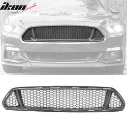 Fits 2015-2017 Ford Mustang IKON Style PP Front Bumper Upper Mesh Grille Unpainted
