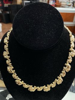 Gold Elephant Link Collar Necklace