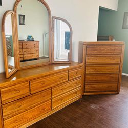 Dresser With Mirror  65"  Chest Of Drawers  33"