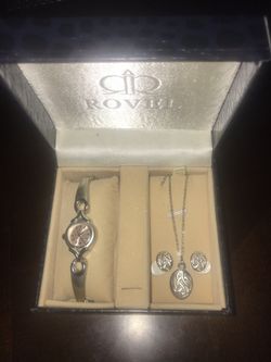 Watch Necklace and Earrings set