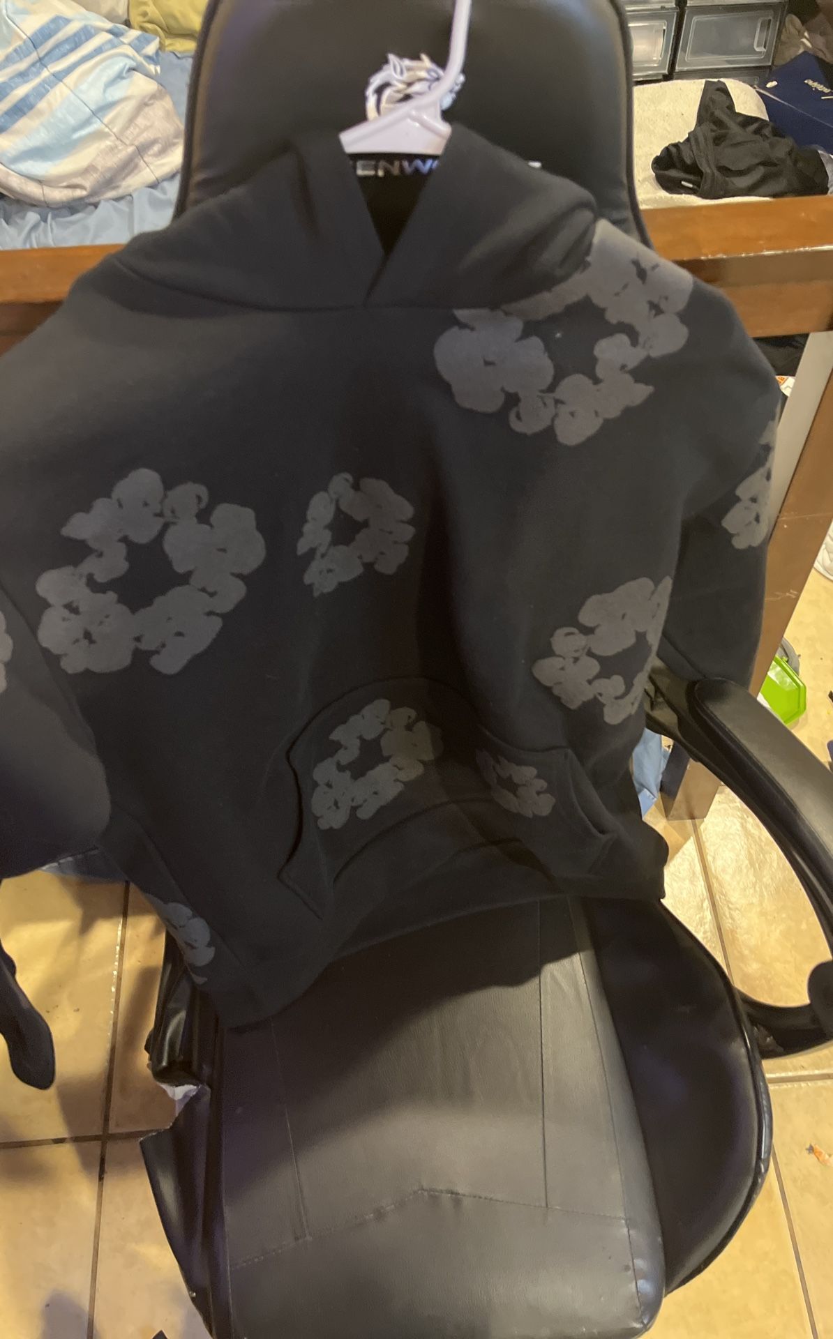 Black Denim Tear Hoodie