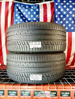 ✅ 275/35ZR22 CONTINENTAL PREMIUMCONTACT6 ALL SEASON LUXURY NOISE COMFORT SUV 275/35R22 USED TIRES SET