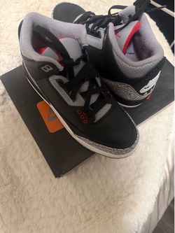 Jordan 3s black/fire red-cement