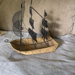 Ship Themed Accent Basket